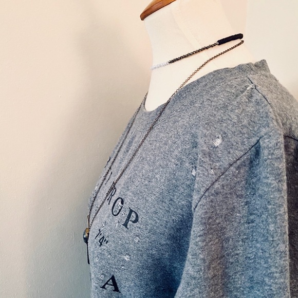 Obey Distressed Graphic Gray Pullover Sweatshirt - Picture 2 of 7